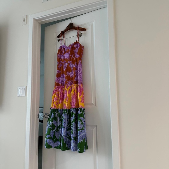 Farm Rio Mixed Tropical Swing Sleeveless Midi Dress - Picture 6 of 8